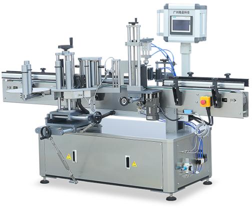 Linear fully automatic self-adhesive three-roller round bottle labeling machine